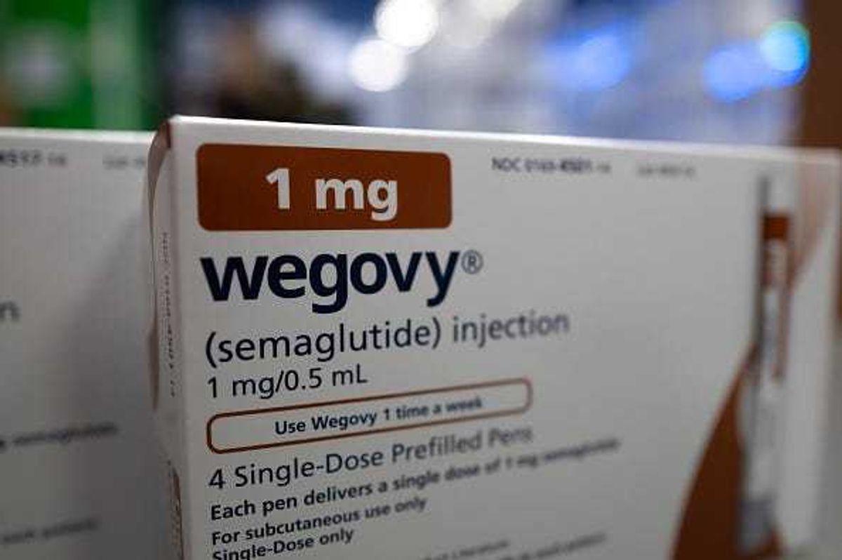 In this photo illustration, the injectable weight-loss medication Wegovy is available at New City Halstead Pharmacy on April 24, 2024 in Chicago, Illinois.