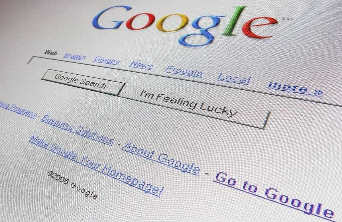 In this photo illustration the logo and search page of the multi-facetted internet giant Google is displayed on a computer screen on April 13, 2006 in London, England. (Photo Illustration by Scott Barbour/Getty Images)