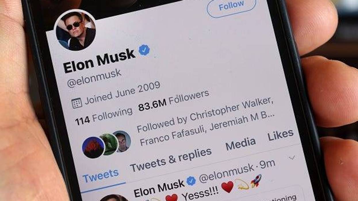 In this photo illustration, The Twitter profile of Elon Musk with more than 80 million followers in shown on a cell phone on April 25, 2022 in Chicago, Illinois.