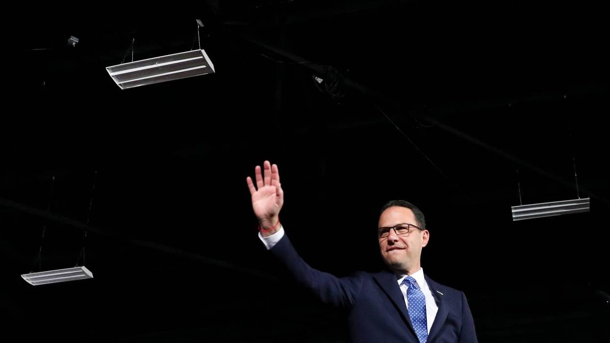 Incoming Gov. Josh Shapiro, shown here on the night of his election, is working with a sprawling transition team to prepare to take office.