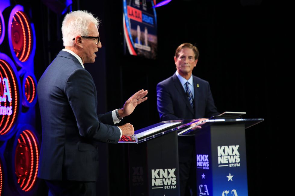 Incumbent D.A George Gascón (L) and challenger, Nathan Hochman (R)