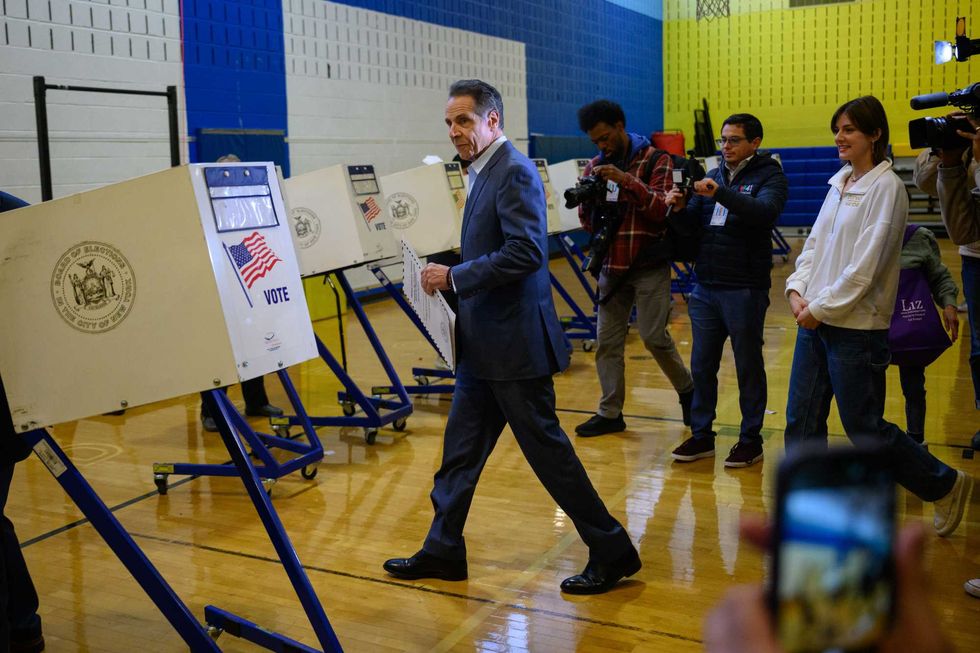 Independent mayoral candidate Andrew Cuomo votes at The High School of Art and Design in Manhattan on Nov. 4, 2025
