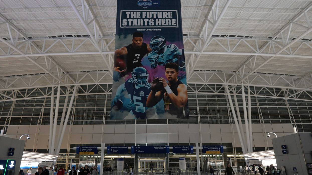 Indianapolis International Airport advertising the NFL's Combine