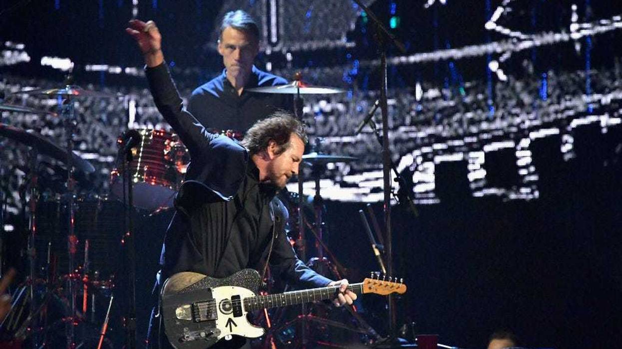 Inductee Eddie Vedder of Pearl Jam performs onstage at the 32nd Annual Rock & Roll Hall Of Fame Induction Ceremony at Barclays Center on April 7, 2017 in New York City.
