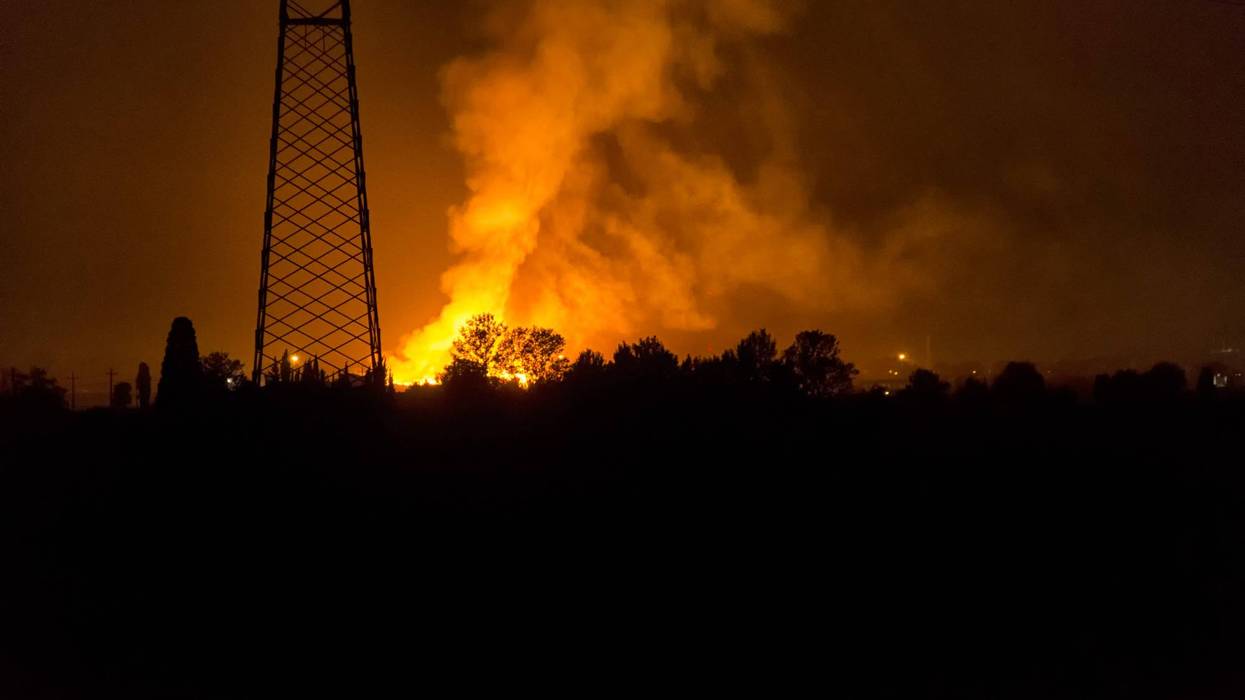 Industrial estate building unit on fire, industrial accident, fear, loss of assets.