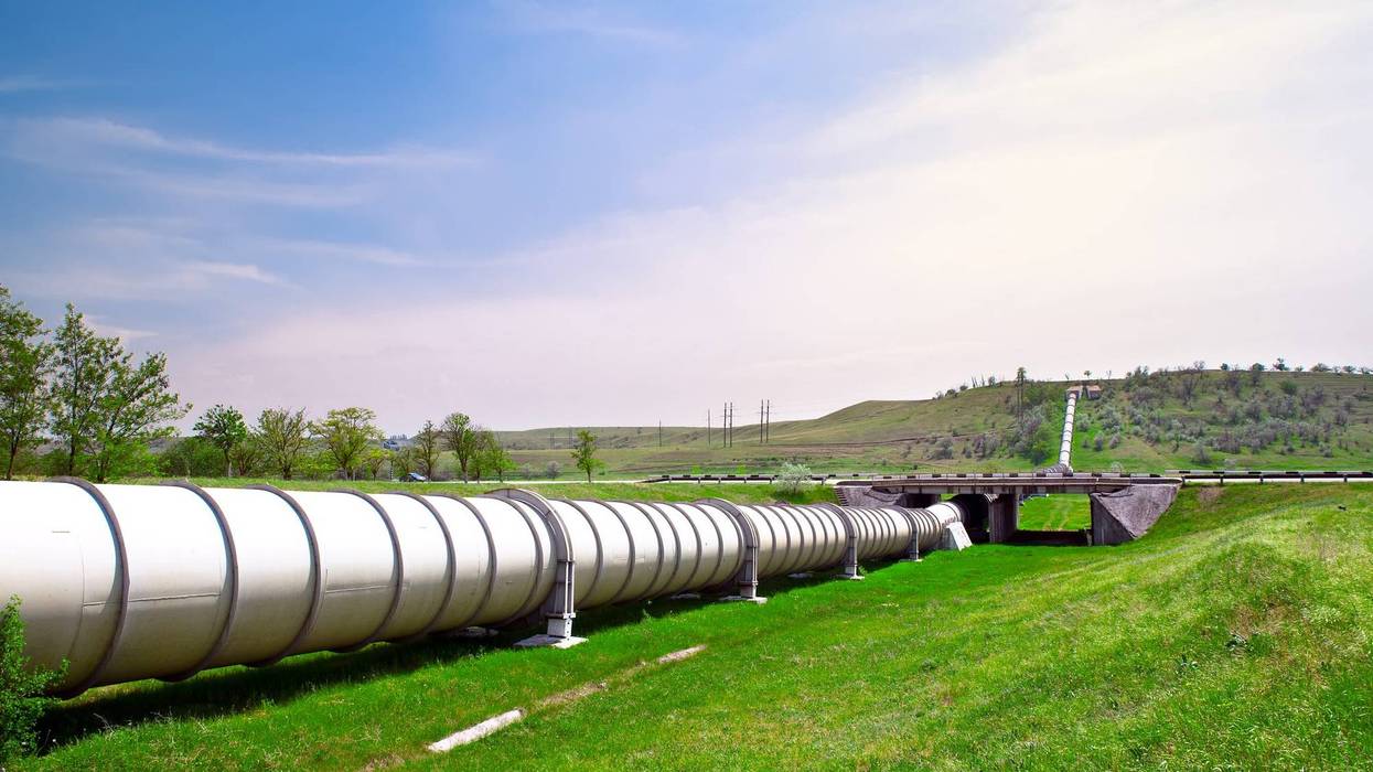 Industrial pipe with gas and oil