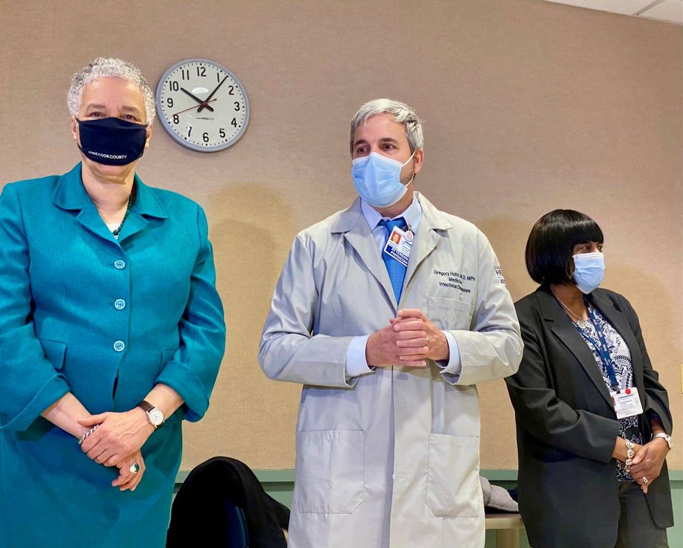 Infectious disease Dr. Gregory Huhn, the COVID-19 vaccination coordinator for Cook County Health, said the distribution of the second dose is big symbolically, as well as practically.