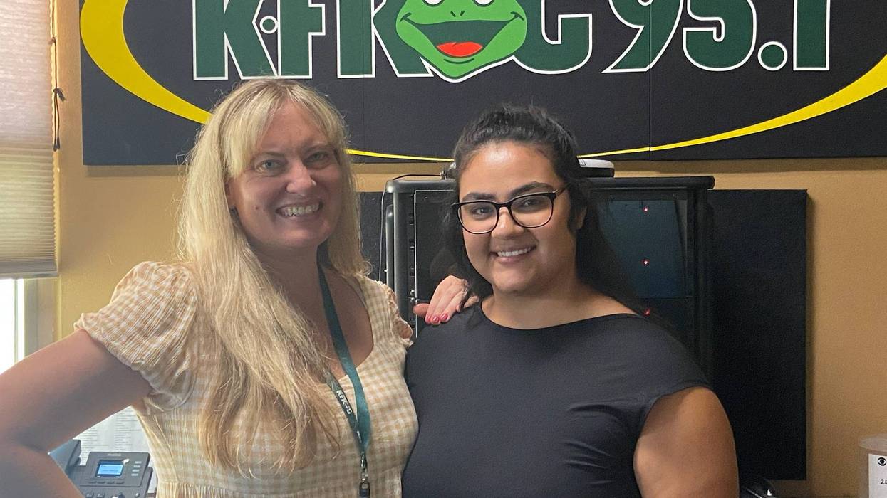 Inland Caregiver Resource Center's Krystal Perez with K-Frog's Pepper