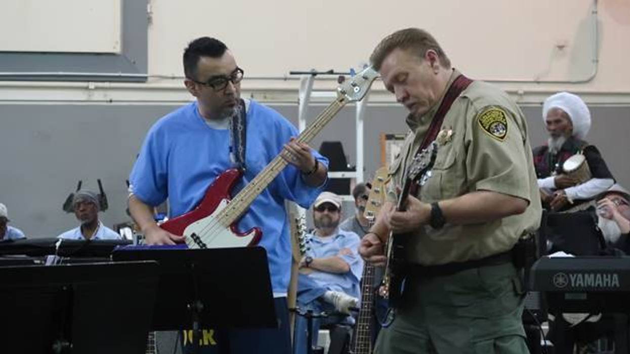 Inmates and prison staff played a concert called "Prison Palooza" at the California Medical Facility in Vacaville.