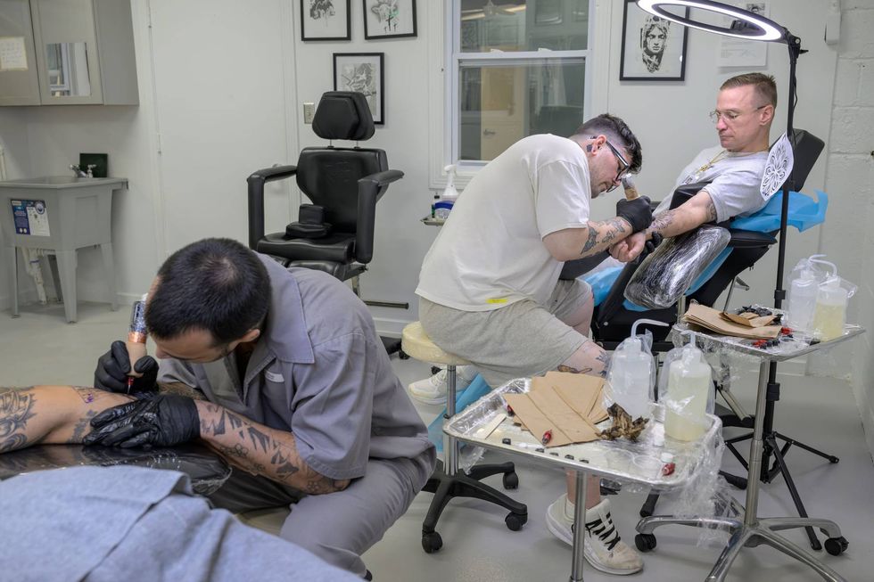 Inmates at Algoa Correctional Center participate in a tattoo apprenticeship program.