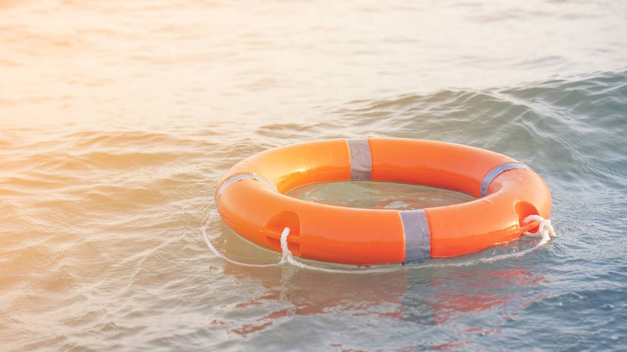 inner tube on still water