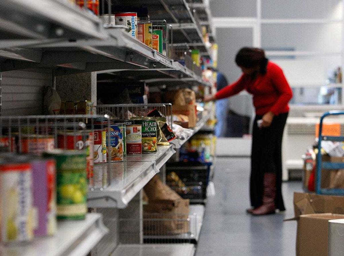 inside a food bank
