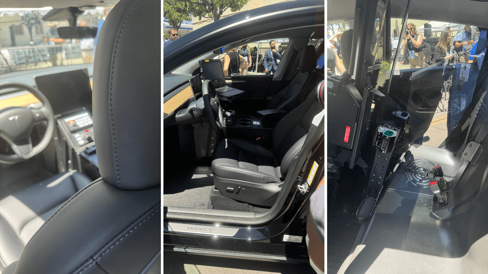 inside new S Pasadena PD Tesla patrol cars