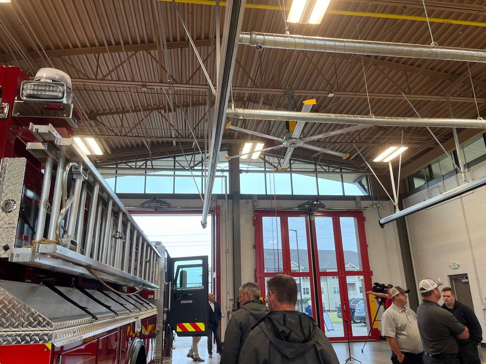 Inside of the truck bay in the new Greer Fire Station