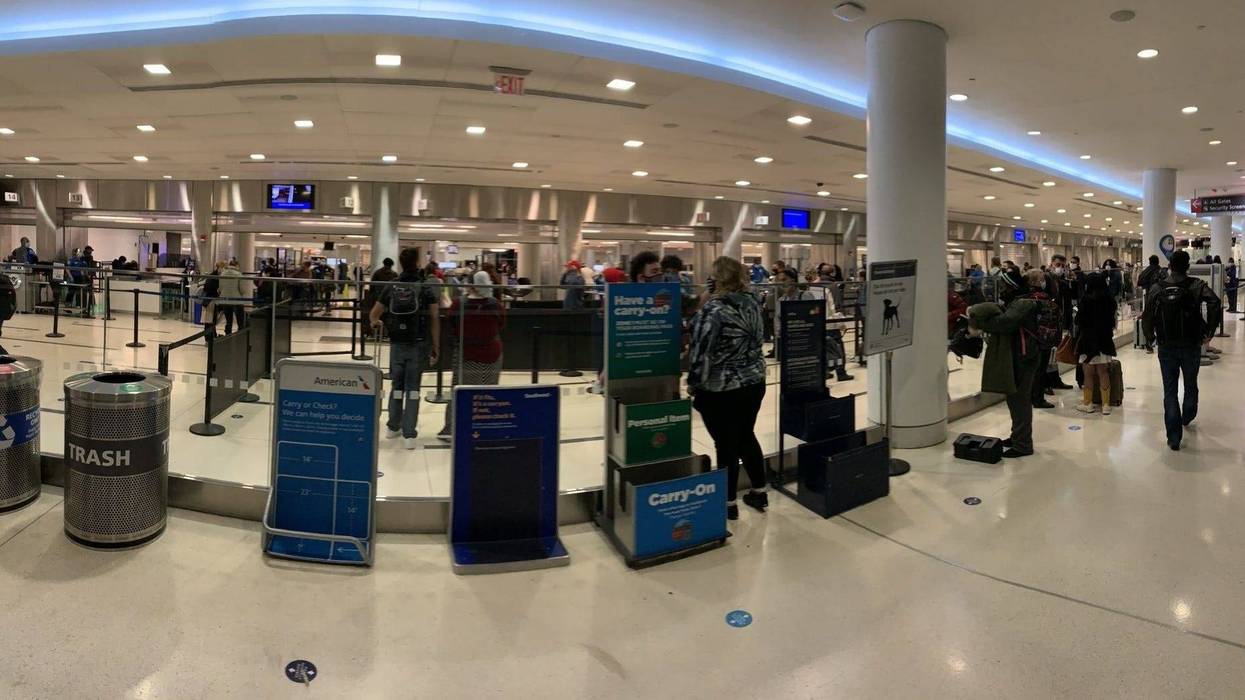 Inside Philadelphia International Airport.