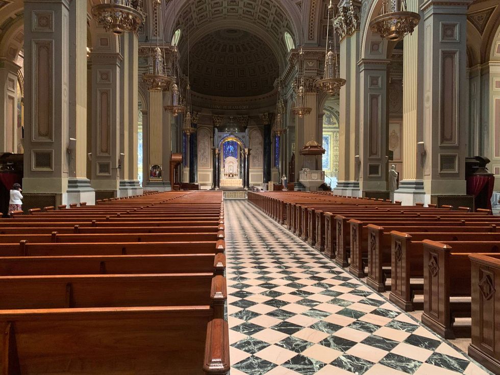 Inside the Cathedral Basilica of Saints Peter and Paul in Center City Philadelphia.