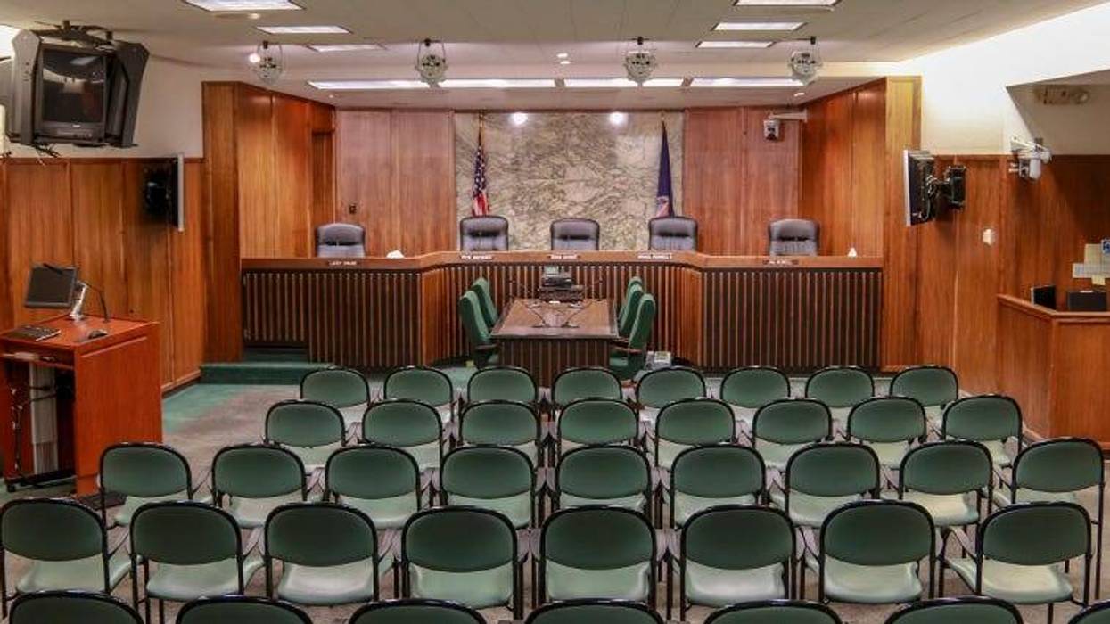 Inside the Sedgwick County Commission meeting room