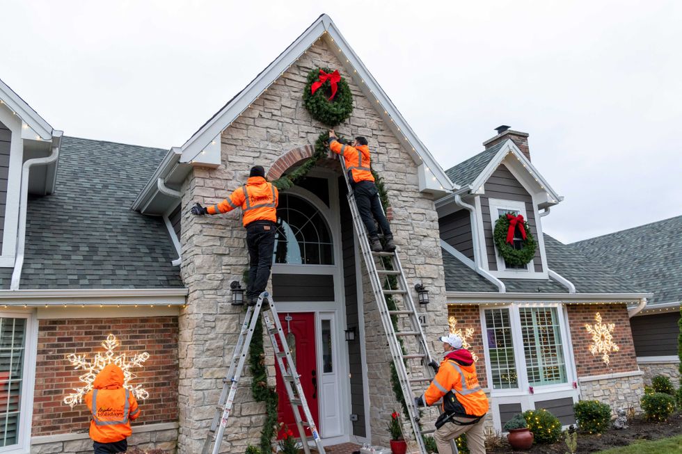 Installing Christmas lights