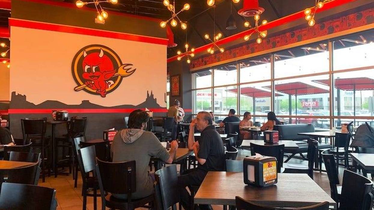 Interior of a Torchy’s Tacos restaurant
