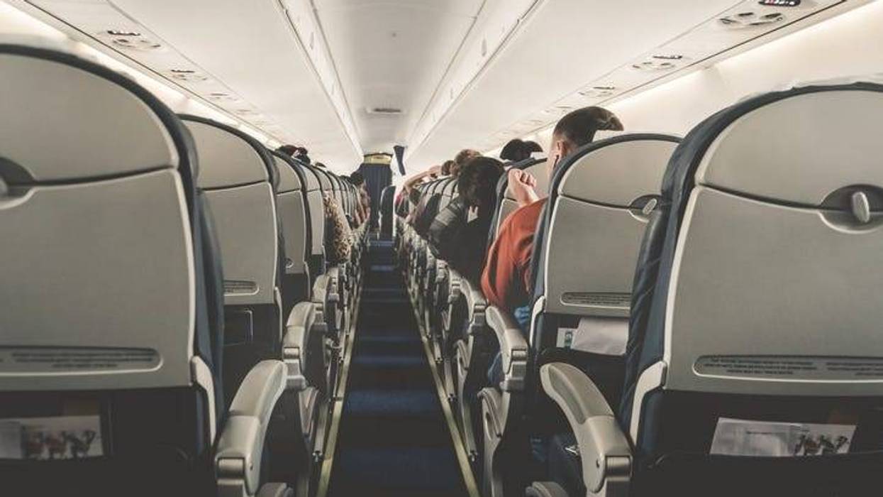 Interior of airplane