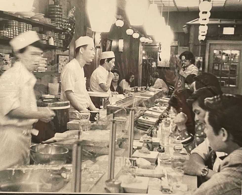 Interior of the original Kamehachi which opened in 1967 at 1617 N. Wells Street in Chicago.
