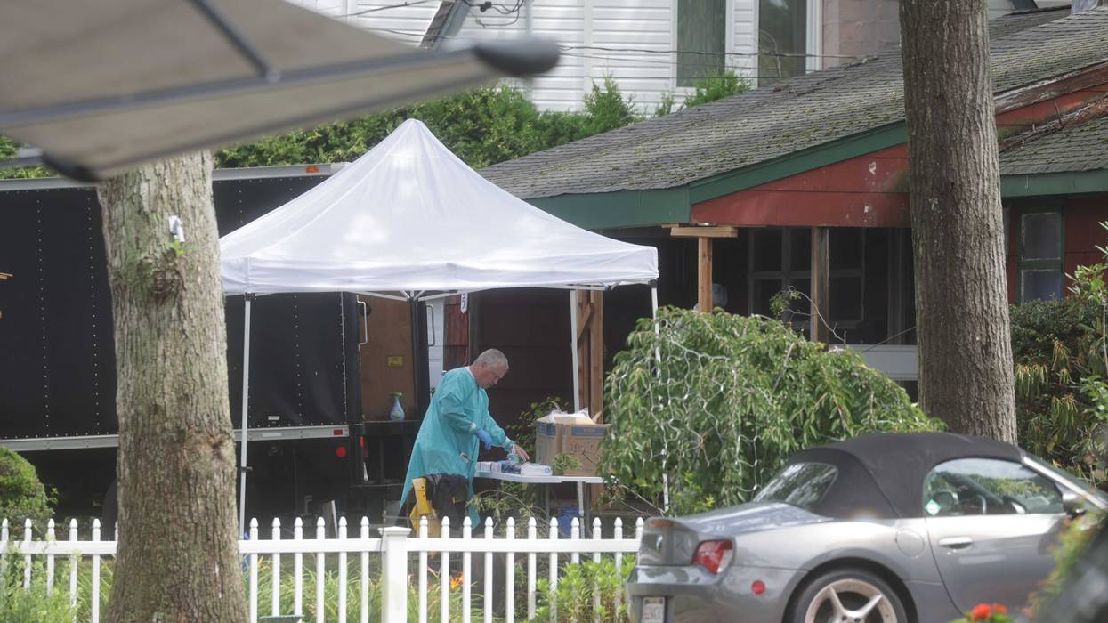 Investigators were seen outside the home of Rex Heuermann in Massapequa Park, Nassau County, on July 16, 2023