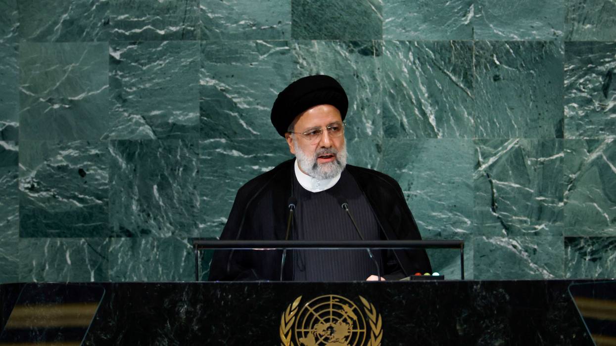 Iranian President Ebrahim Raisi prepares delivers remarks at the 77th session of the United Nations General Assembly on Sept. 21, 2022, in New York City.