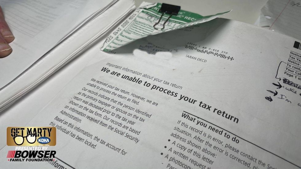 IRS notification rejecting Mary