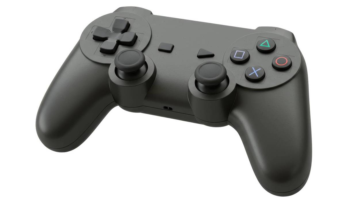 Isolated Black Game Controller Gaming Accessory