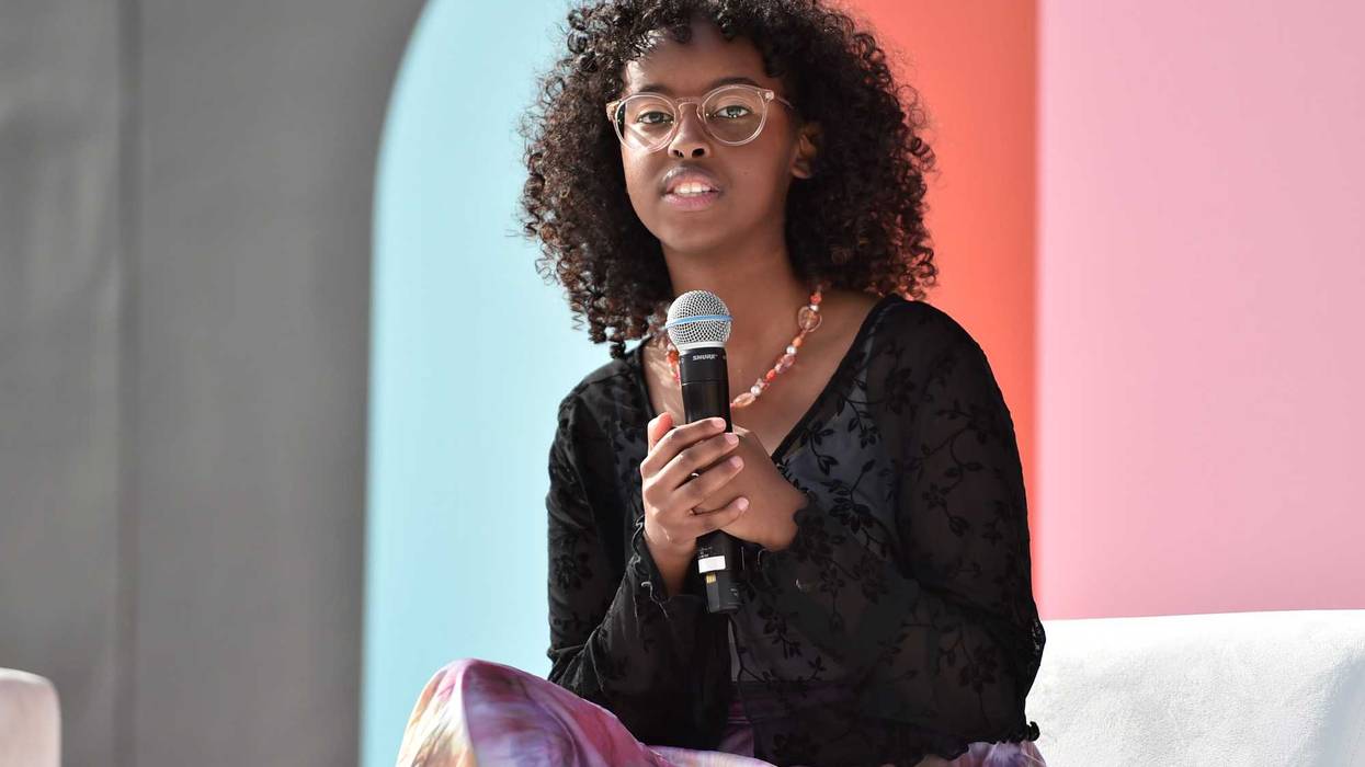 Isra Hirsi, daughter of Ilhan Omar, attends the Teen Vogue Summit & Block Party at Goya Studios on December 4, 2021 in Los Angeles, California.