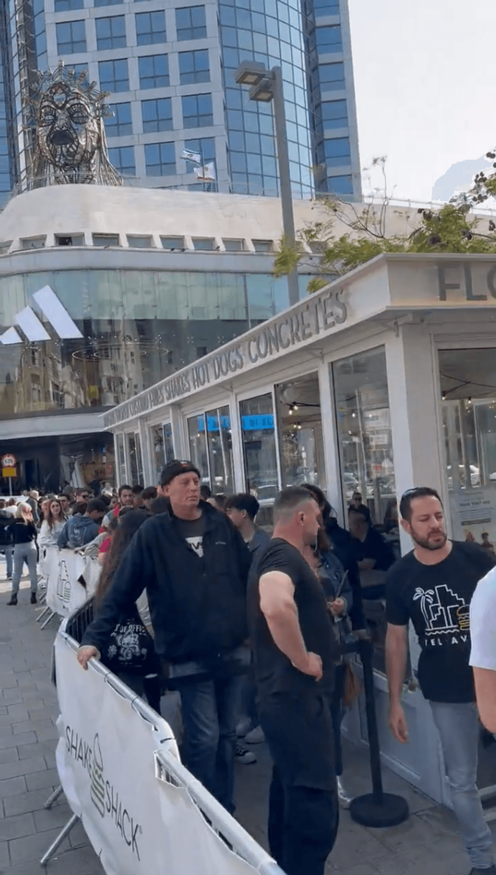 Israelis line up outside the country