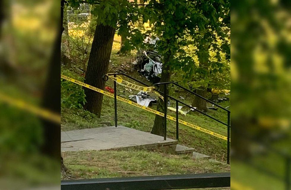 It appears the car was the only one involved in the crash near Bloomfield and Ridgewood avenues in Glen Ridge on Tuesday morning