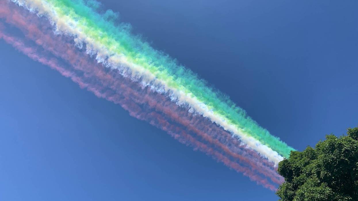 Italian Air Force Frecce Tricolori flyover of Philadelphia, Aug. 12, 2024