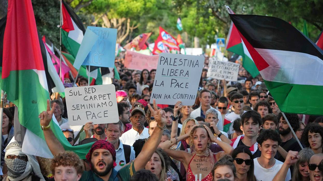 Italy Israel Palestinians Protest