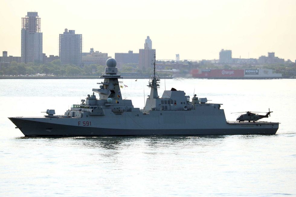 ITS Virginio Fasan (F 591), a frigate from La Spezia, Italy