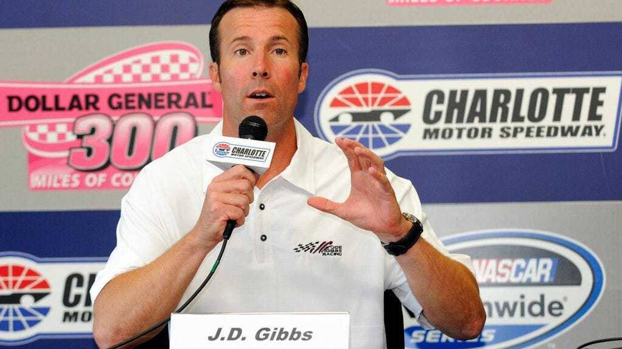 J.D. Gibbs, president of Joe Gibbs Racing, speaks during a news conference before the NASCAR Nationwide auto race