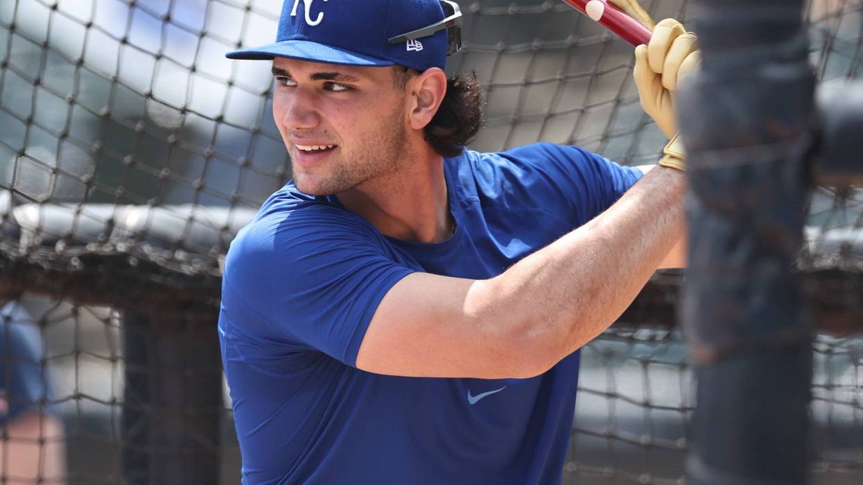 Jac Caglianone #14 of the Kansas City Royals takes batting practice before a game against the Chicago White Sox at Rate Field on June 7, 2025 in Chicago, Illinois.