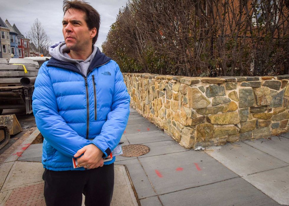 Jack Burkman, the lobbyist who has put a sizable donation to solve the murder of Seth Rich, canvasses the neighborhood of the murder on January, 10, 2017 in Washington, DC.
