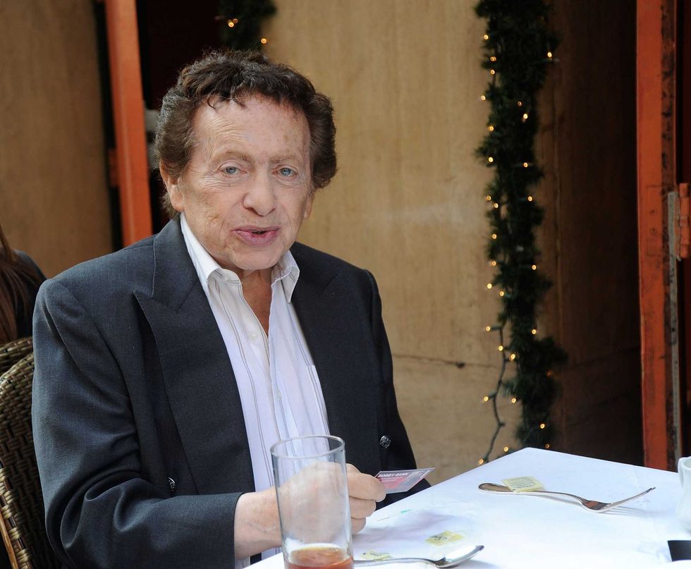Jackie Mason has lunch on 6th Avenue in Manhattan on March 22, 2012 in New York City.