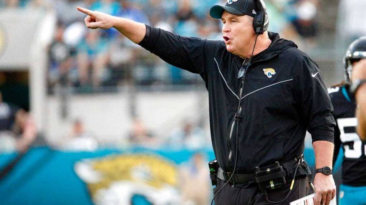 Jacksonville Jaguars head coach Doug Marrone directs his players against the Indianapolis Colts during the first half of an NFL football game, Sunday, Dec. 29, 2019, in Jacksonville, Fla.