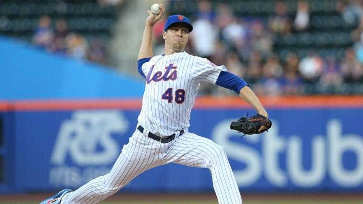Jacob deGrom pitches against the Miami Marlins on May 23, 2018, at Citi Field.