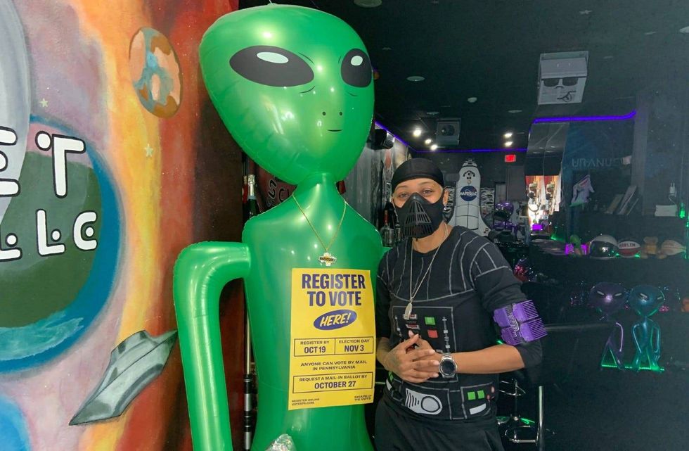 Jacque "Sci-Fi" Scott is owner of the Another Planet Barber Shop on South Street.