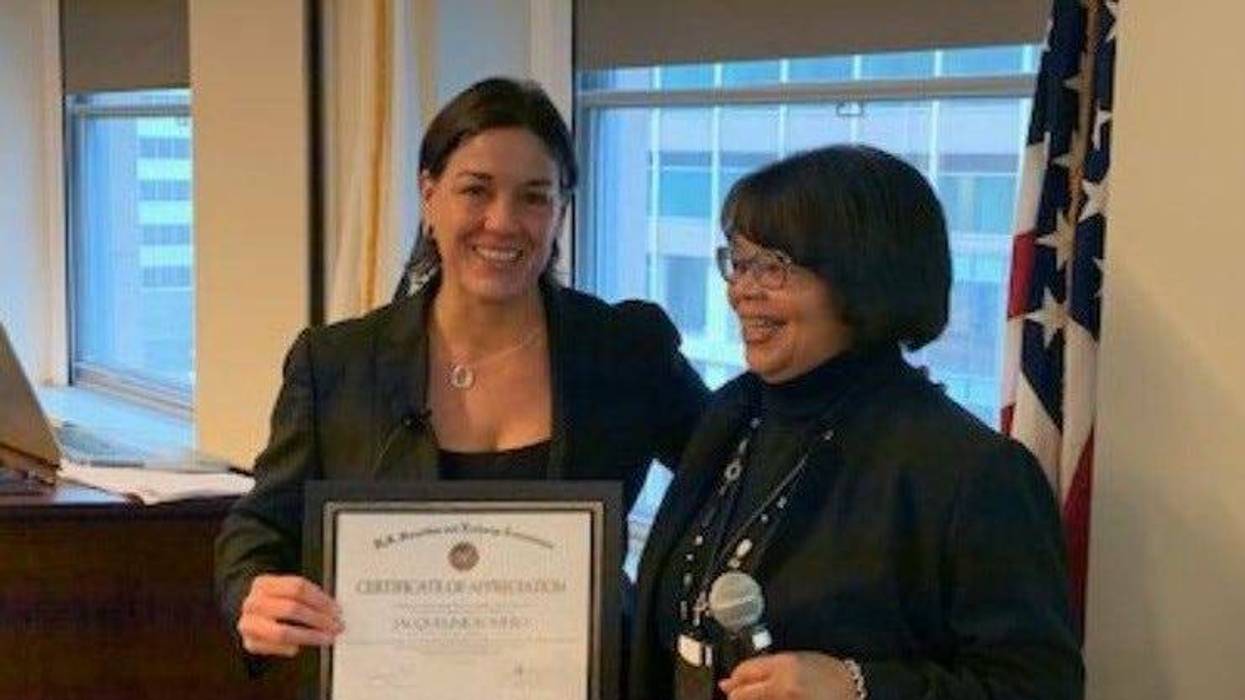 Jacqueline Romero (left), picked by President Biden to be the next U.S. Attorney for the Eastern District of Pennsylvania.