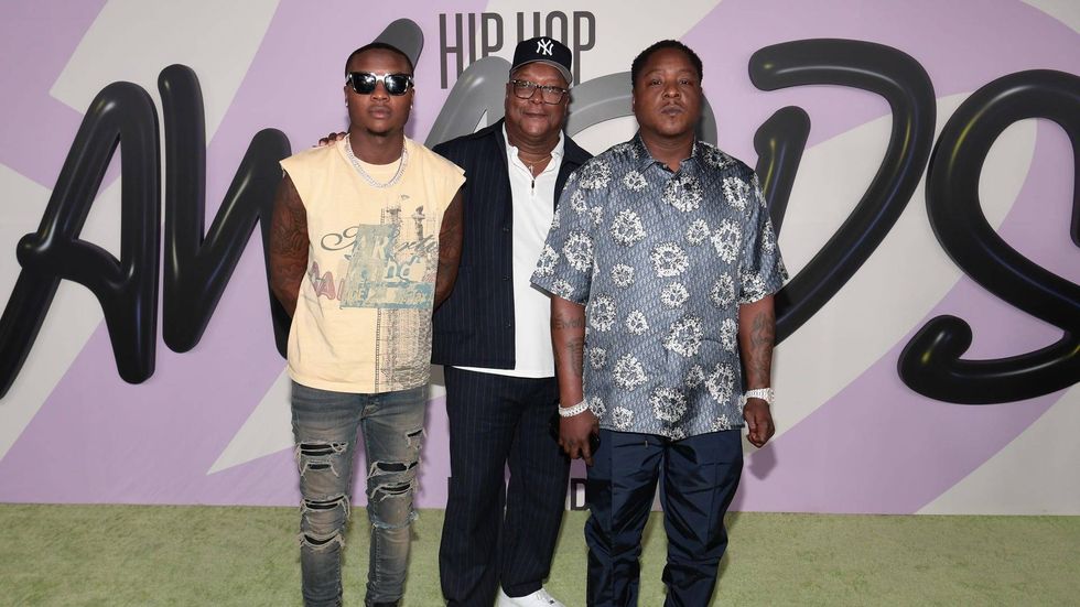Jadakiss with father Bob Phillips and son Jaewon Philips