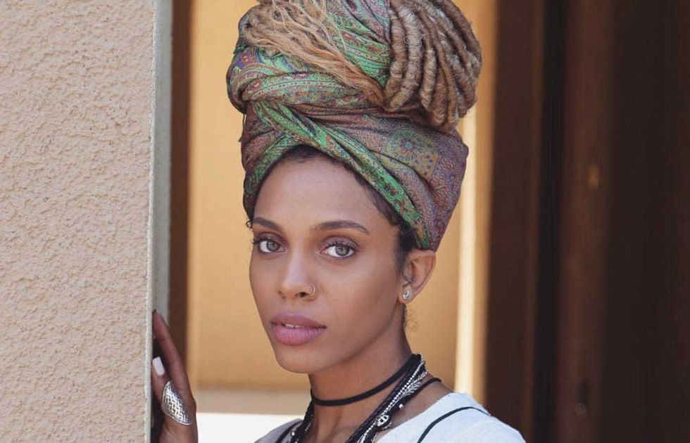 Jade Novah wearing a headwrap