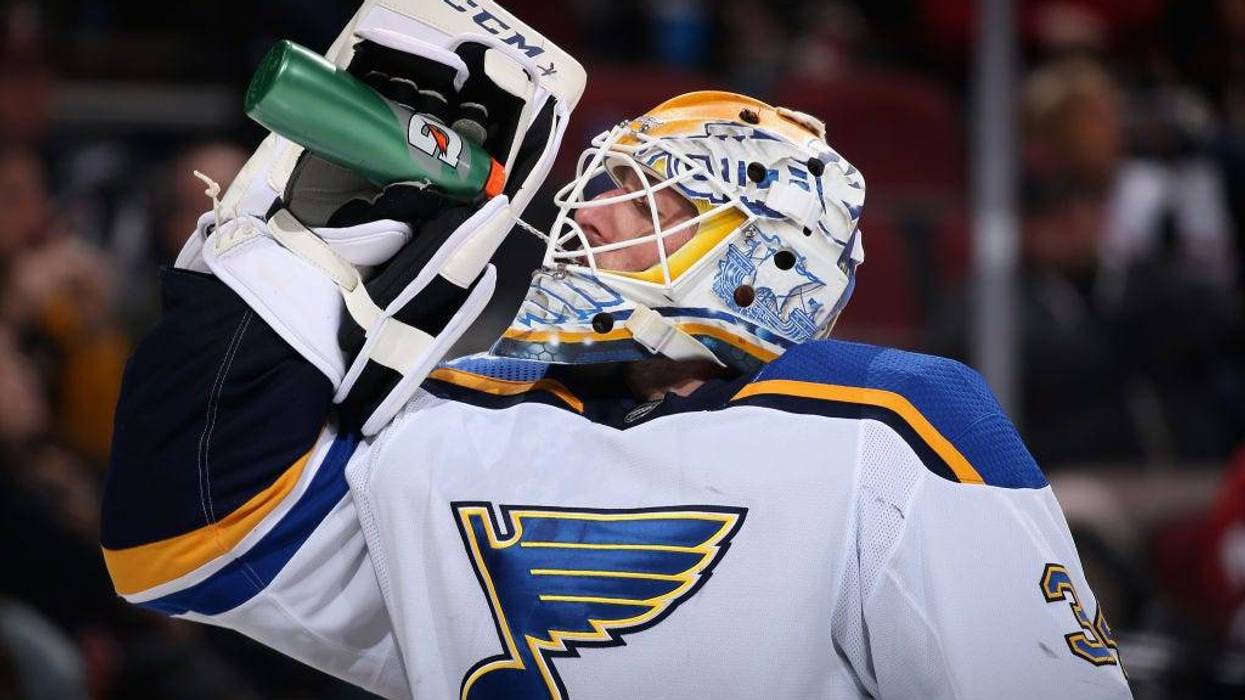 Jake Allen Drinking Gatorade