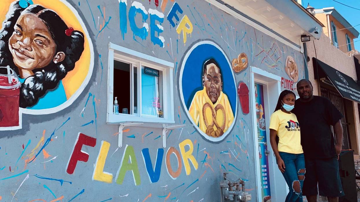 Jalea and Jamiel Cottman, a daughter-father ownership team running a water ice business in Chester.