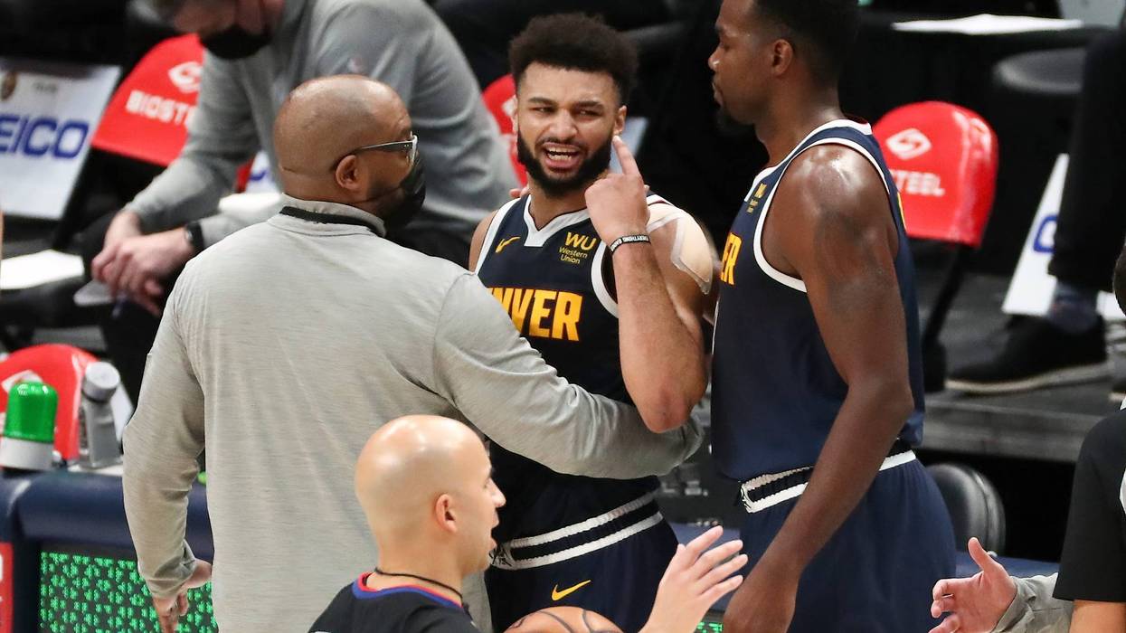 Jamal Murray reacting to being ejected in Dallas