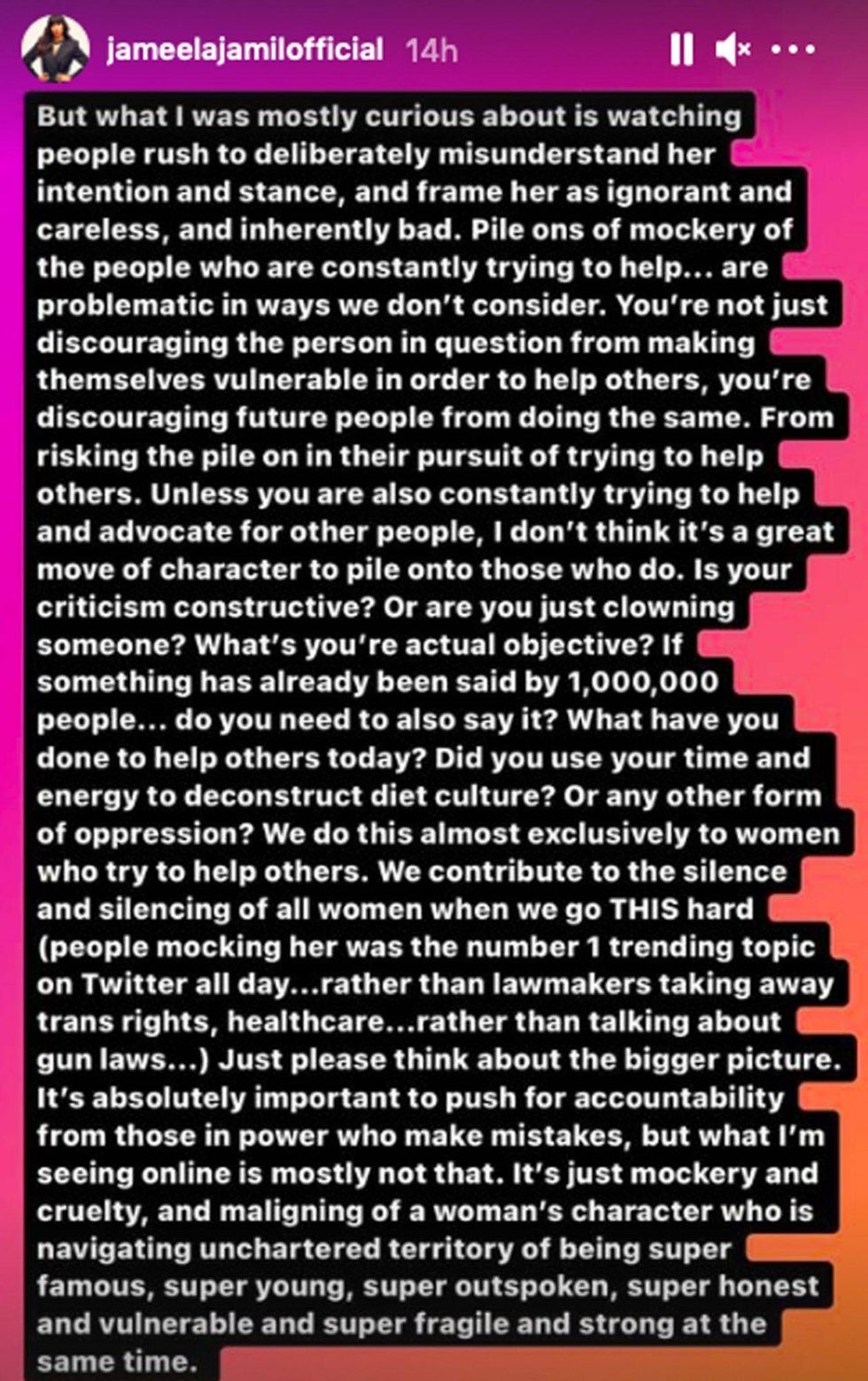 Jameela Jamil Instagram Screenshot - April 20