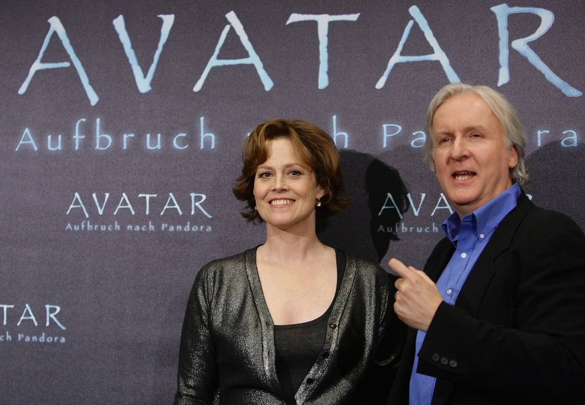 James Cameron and Sigourney Weaver